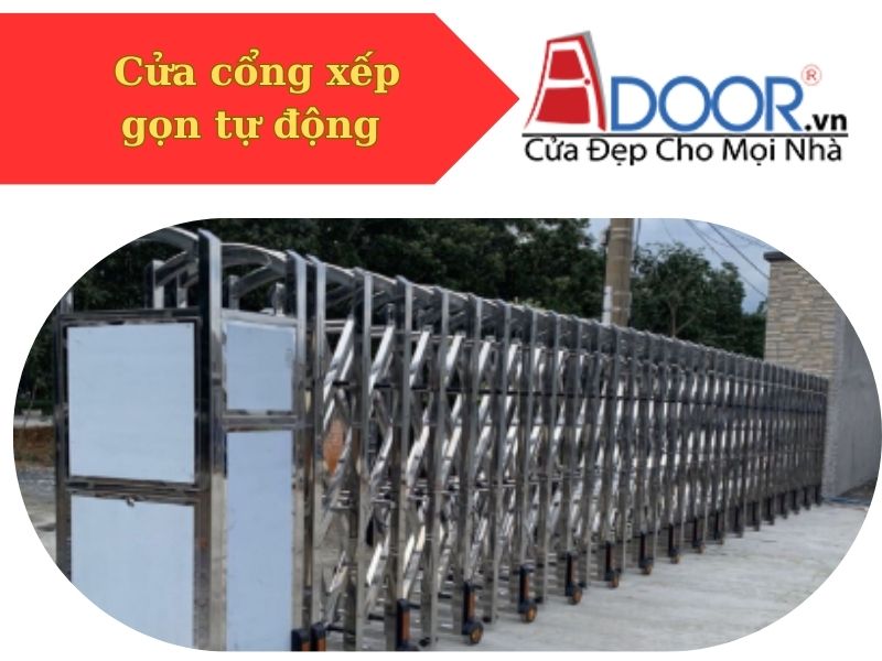 01 Mẫu cửa cổng xếp gọn tự động