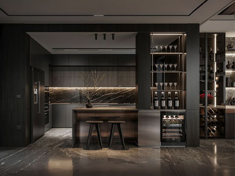 giá Tủ rượu cánh kính – quầy bar mini