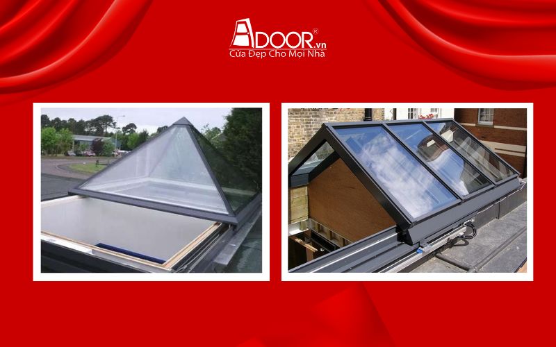 Giếng trời tự động mở trượt cong Adoor tại Bình Thuận