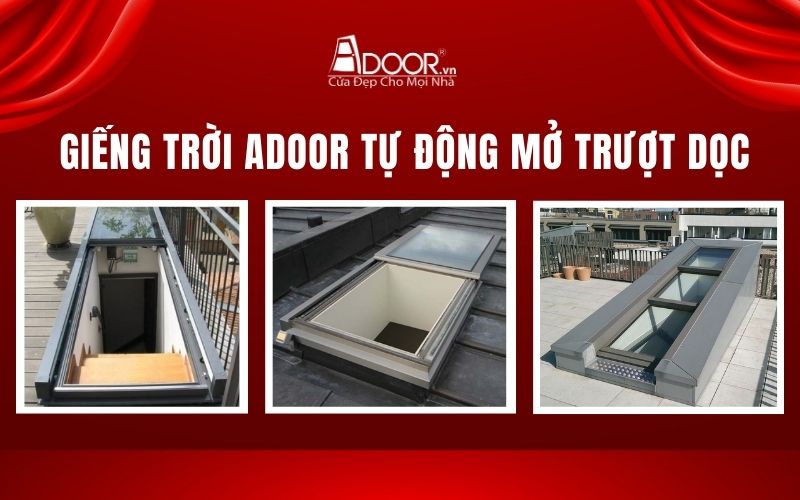 Giếng trời Adoor tự động mở trượt dọc tại quận 5