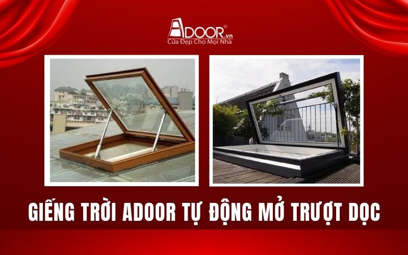 Giếng trời Adoor tự động mở trượt lật 1 cánh tại quận 7