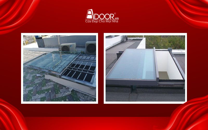 Giếng trời Adoor tự động mở trượt ngang tại Thái Bình