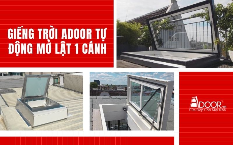 Giếng trời Adoor tự động mở lật 1 cánh tại quận 1