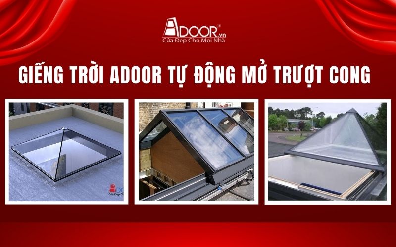 Giếng trời Adoor tự động mở trượt cong tại quận 5