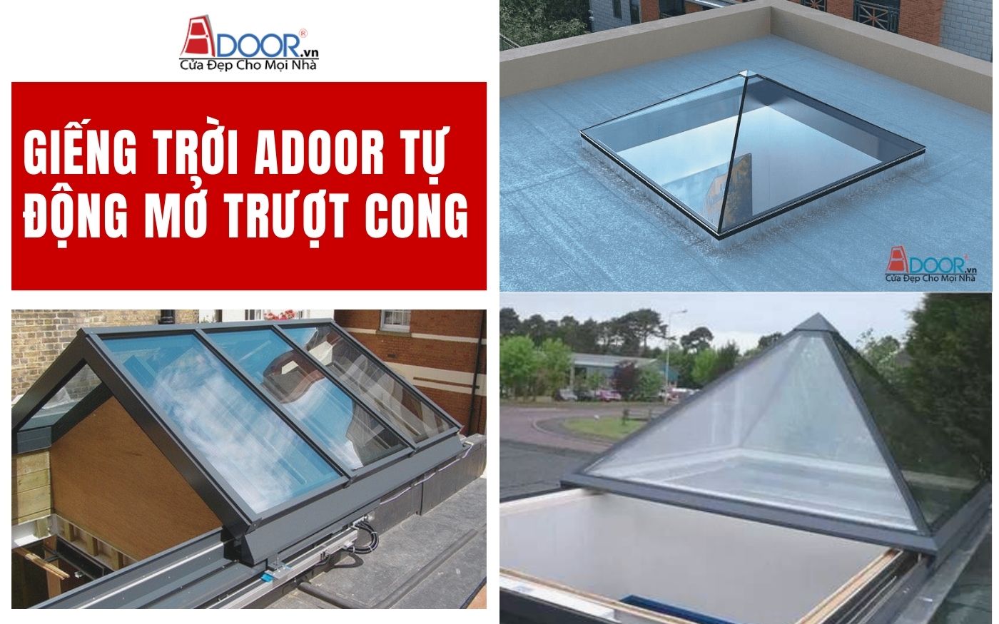 Giếng trời Adoor tự động trượt cong tại Vũng Tàu