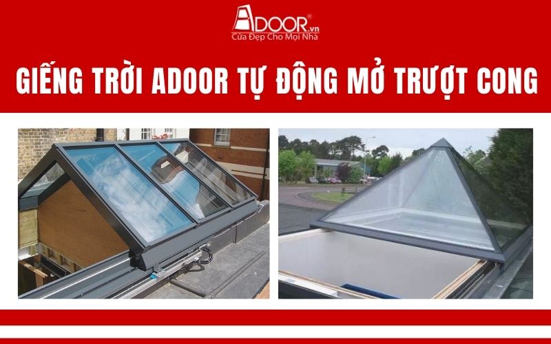 Giếng trời Adoor tự động mở trượt cong tại quận 2