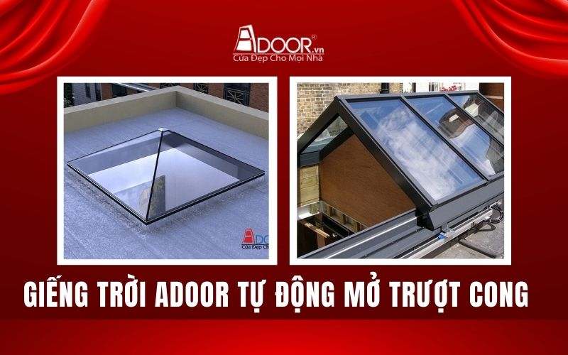 Giếng trời Adoor tự động mở trượt cong tại quận 7