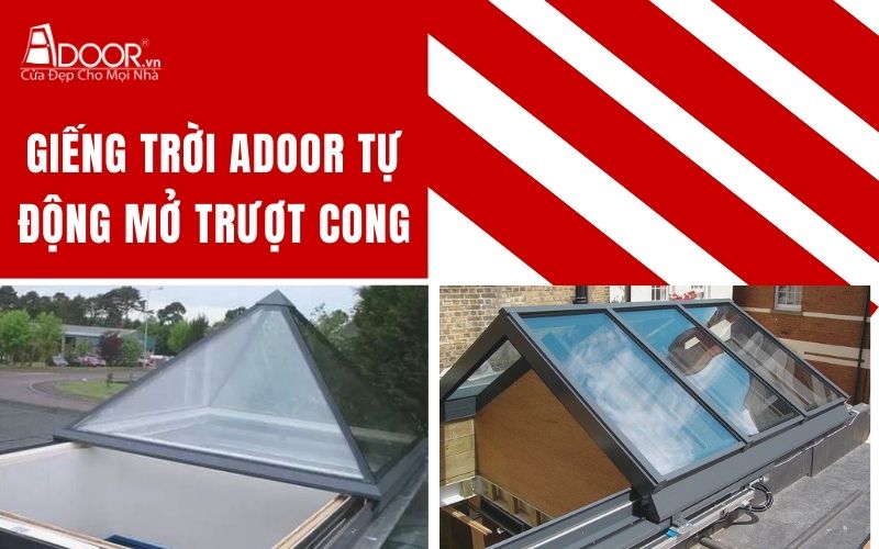 Giếng trời Adoor tự động mở trượt cong tại quận 3
