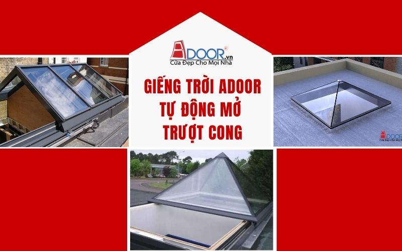 Giếng trời Adoor tự động mở trượt cong tại quận 8
