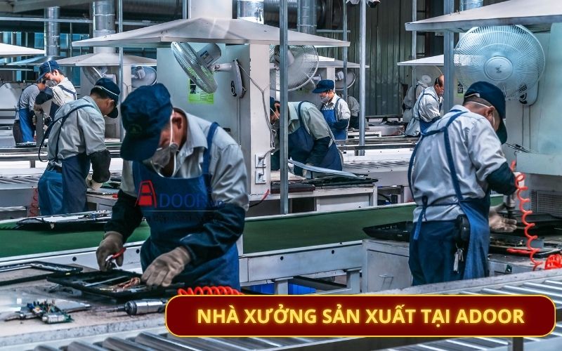 Nhà xưởng sản xuất cửa cuốn khe thoáng tại Adoor