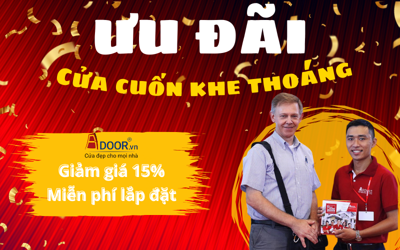 Ưu đãi cửa cuốn khe thoáng tại Adoor