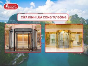Cửa kính lùa cong tự động tại Cẩm Phả