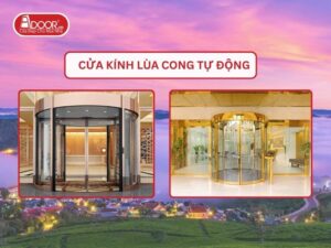 Cửa kính lùa cong tự động tại Lâm Đồng